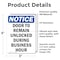 Signmission Door To Remain Unlocked During, 3.5 in W x Rectangle, Vinyl Decal OS-2PACK-NS-D-35-V-11530 - alternate 3